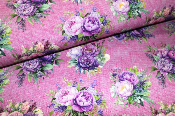 French Terry Peonie Love jeans rosé (10 cm)